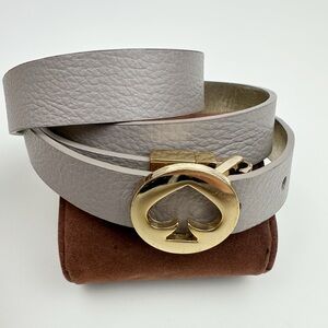Kate Spade Reversible Belt in Gray & Gold M